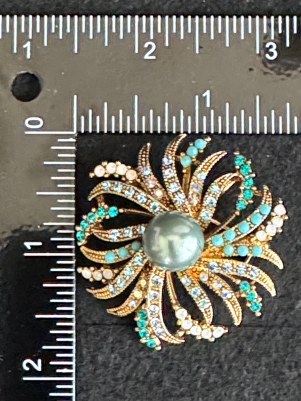 VTG Gold-tone Starburst Flower Pin Pendant - Picture 6 of 6